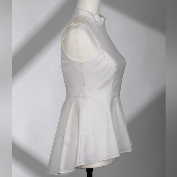 White House Black Market Peplum Top with Zipper Back, Size 6/Small (Never Worn) - Picture 3 of 8